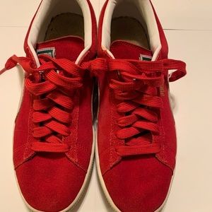 Men’s Red Suede Puma Sneakers